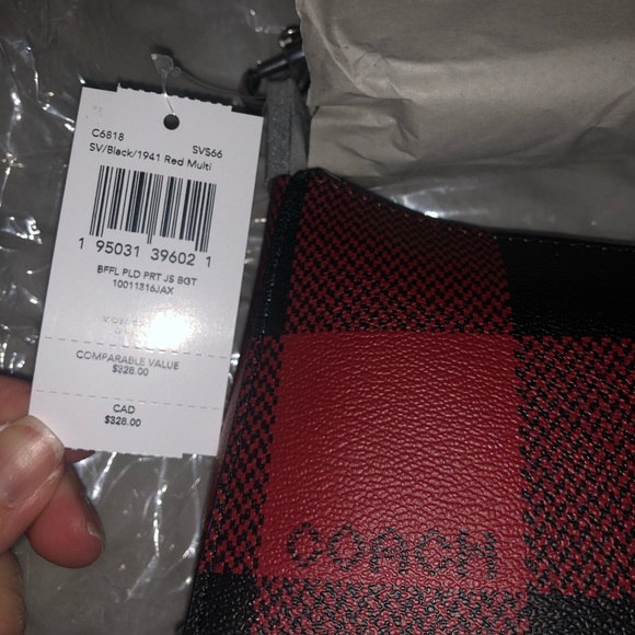 Coach Jes Baguette With Buffalo Plaid Print - Picture 5 of 7